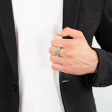 Cubic Zirconia Gents Ring in 9ct Yellow Gold