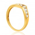 Cubic Zirconia Wishbone Ring in 9ct Yellow Gold