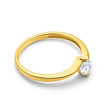 Load image into Gallery viewer, 9ct Yellow Gold 4mm Cubic Zirconia Single Stone Swirl Ring