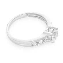 Load image into Gallery viewer, 9ct White Gold Cubic Zirconia 6mm Solitaire Fancy Ring