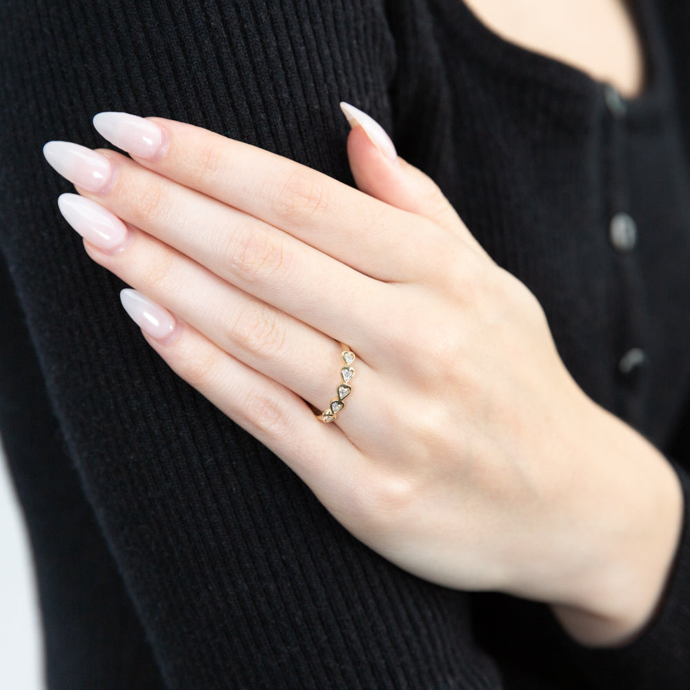 9ct Yellow Gold Cubic Zirconia Heart Ring