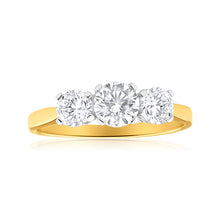 Load image into Gallery viewer, 9ct Yellow Gold Trilogy Cubic Zirconia Ring