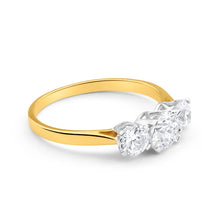 Load image into Gallery viewer, 9ct Yellow Gold Trilogy Cubic Zirconia Ring