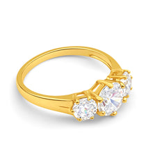 Load image into Gallery viewer, 9ct Charming Yellow Gold Cubic Zirconia Trio Ring