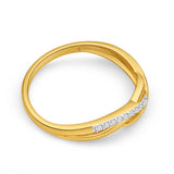 9ct Yellow Gold Swirl Zirconia Ring