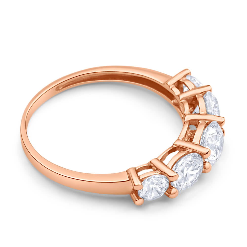 9ct Rose Gold 'Esther' Cubic Zirconia Graduated Ring