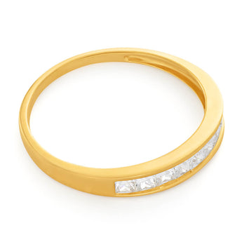 Cubic Zirconia Channel Ring in 9ct Yellow Gold