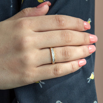 Cubic Zirconia Channel Ring in 9ct Yellow Gold