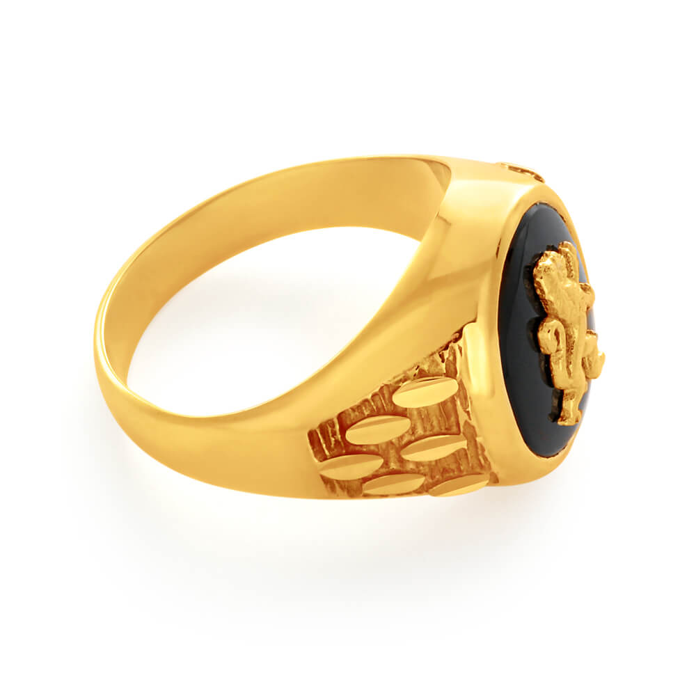 9ct Dazzling Yellow Gold Onyx Ring