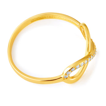 Cubic Zirconia Infinity Ring in 9ct Yellow Gold