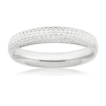 9ct White Gold Dicut Ring