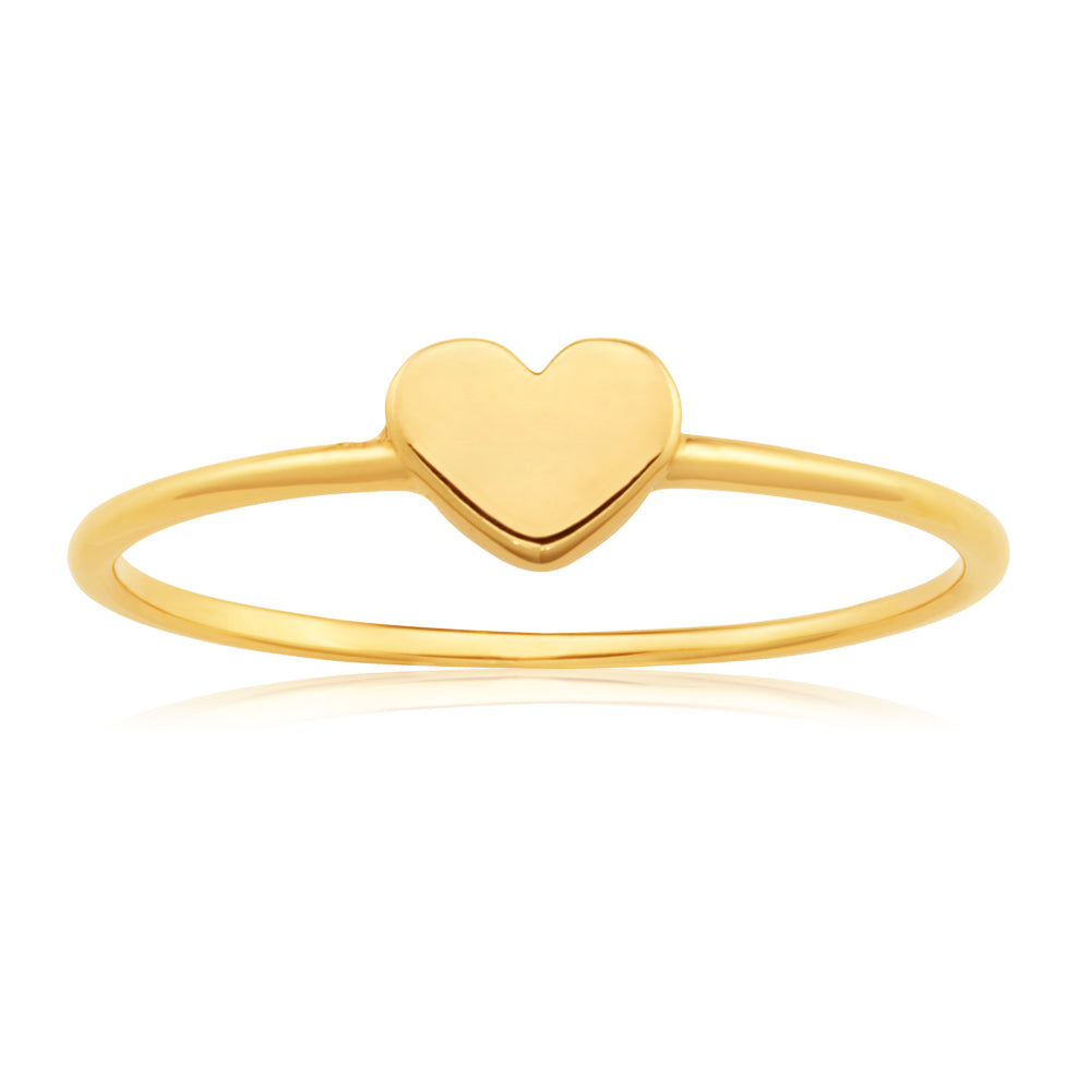 9ct Yellow Gold Heart Shape Ring