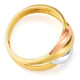 9ct Muti Toned Twist Ring