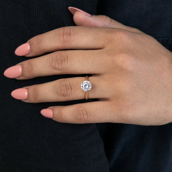 Cubic Zirconia Brilliant Cut Solitaire Ring in 9ct Yellow Gold
