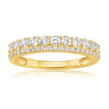 9ct Yellow Gold Zirconia Eternity Straight Ring