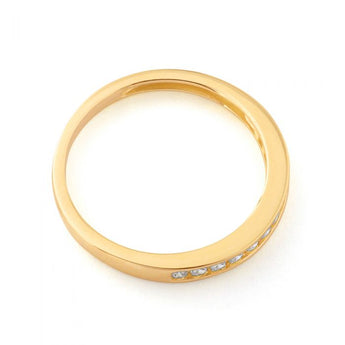 9ct Yellow Gold Brilliant Cut Zirconia Channel Set Ring