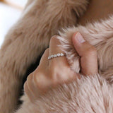 Sterling Silver 0.02 Carat Five Hearts Diamond Ring with 5 Brilliant Cut Diamonds