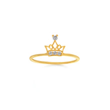 Load image into Gallery viewer, 9ct Yellow Gold Zirconia Crown Ring