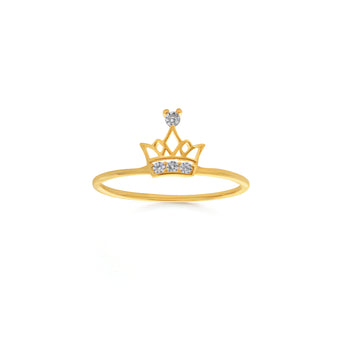 9ct Yellow Gold Zirconia Crown Ring