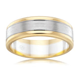 9ct Two Tone Gold 8mm Ring