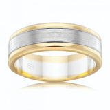 9ct Two Tone Gold 8mm Ring