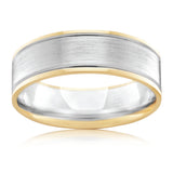 9ct Two Tone Gold 6mm Ring. Size U