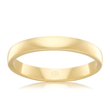 Load image into Gallery viewer, 9ct Yellow Gold 3mm Classic Barrel Ring. Size P