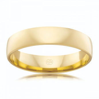 9ct Yellow Gold 5mm Classic Barrel Ezi Fit. Size Z