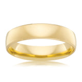 9ct Yellow Gold 5mm Half Round Bevelled Ring. Sizes S/P