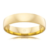 9ct Yellow Gold 5mm Classic Barrel Ezi Fit Ring. Size S