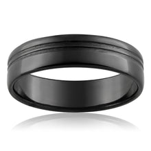 Load image into Gallery viewer, Zirconium 6mm Gents Groove Ring Size T/U/X/Z