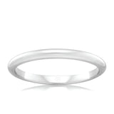 9ct White Gold 2mm High Dome Ring