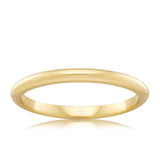 9ct Yellow Gold 2.5mm High Dome Ring Size O