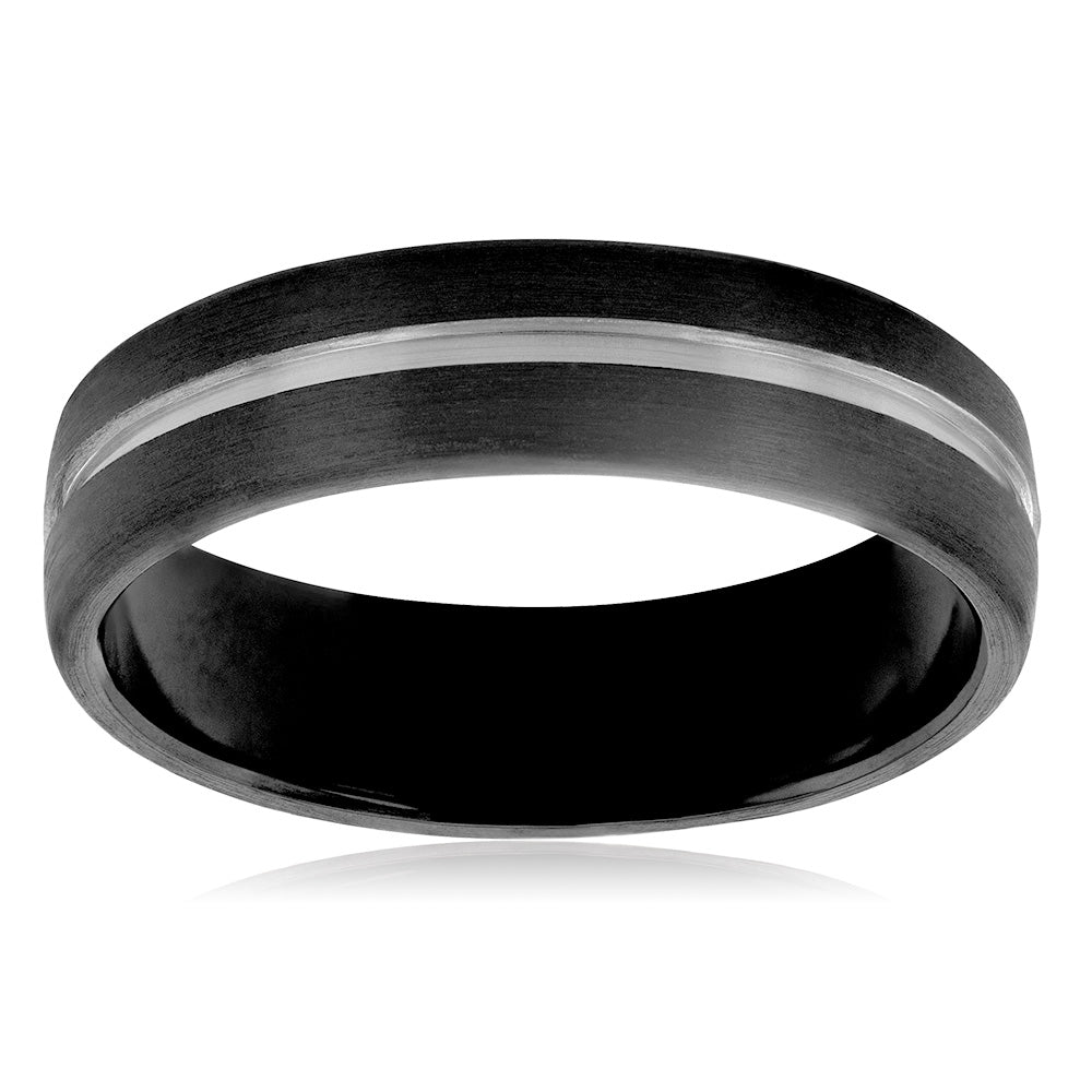 Zirconium 6mm Gents Ring 1.6mm Thick Standard Fit Size Z