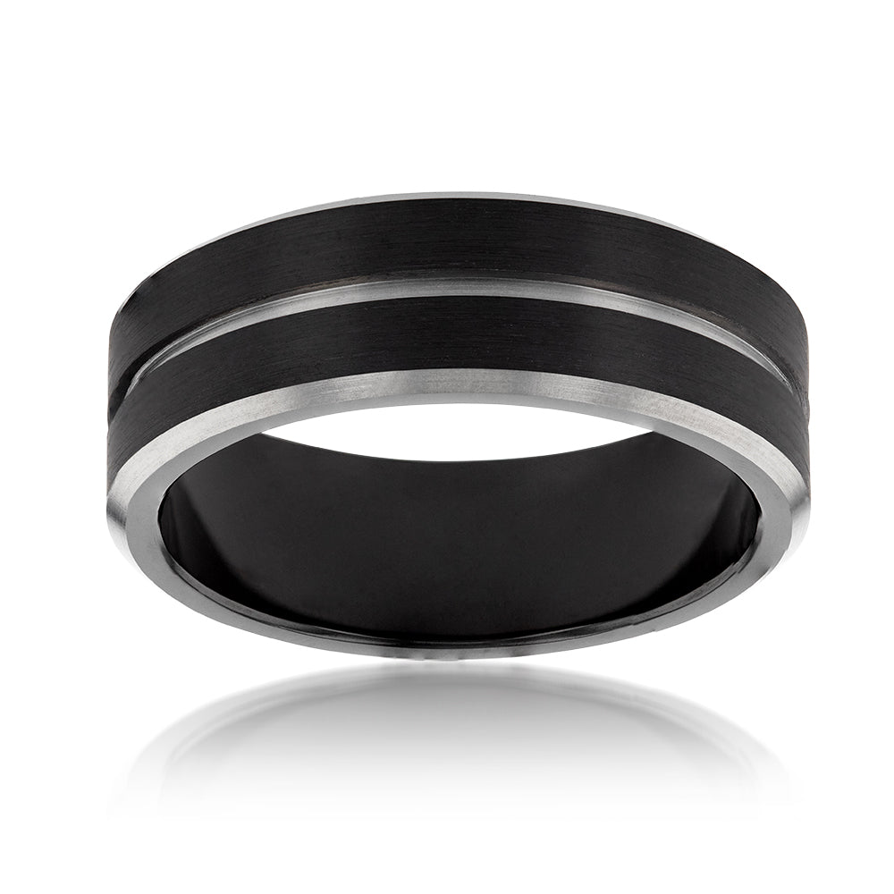 Zirconium 8mm Gents Ring 2.0mm Thick Standard Fit Size Z