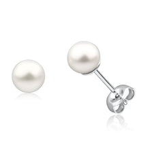 Load image into Gallery viewer, Sterling Silver Cream Freshwater Pearl Stud Earrings 5-5.5mm