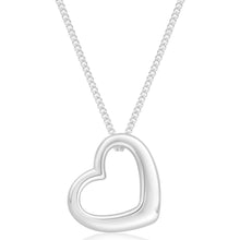 Load image into Gallery viewer, Sterling Silver Open Heart Pendant With 45cm Chain