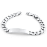 Sterling Silver Plain 21cm Bracelet