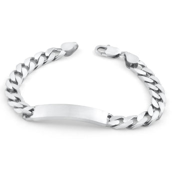 Sterling Silver Plain 21cm Bracelet