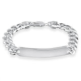 Sterling Silver Heavy Curb 250 Gauge ID Bracelet 21cm