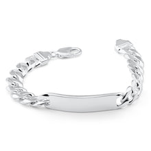 Load image into Gallery viewer, Sterling Silver Heavy Curb 300 Gauge ID Bracelet 22cm