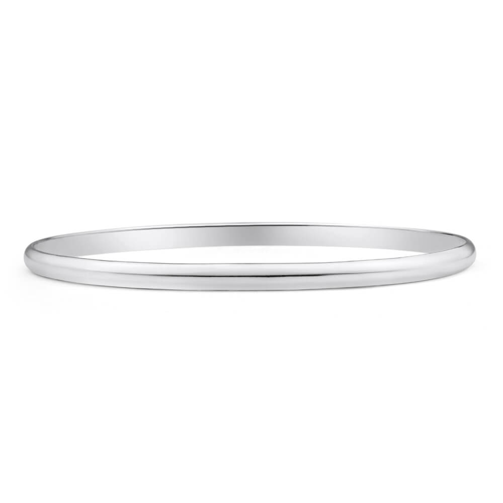 Solid Sterling Silver 4mm Plain 70mm Bangle