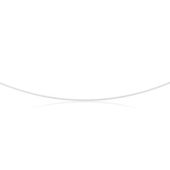 Sterling Silver Curb Dicut 40 Gauge 45cm Chain