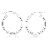 Sterling Silver 19mm Plain Hoop Earrings