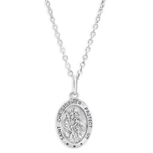 Load image into Gallery viewer, Sterling Silver St Christopher Oval Pendant