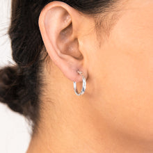 Load image into Gallery viewer, Sterling Silver 18mm Fancy Hoop Earrings