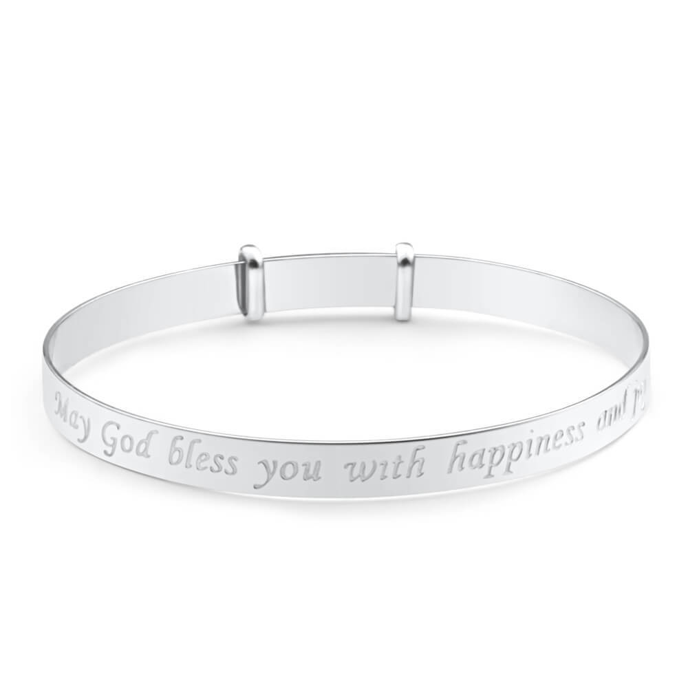 Sterling Silver Baby Psalm Bangle Expandable 40mm
