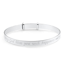 Load image into Gallery viewer, Sterling Silver Baby Psalm Bangle Expandable 40mm