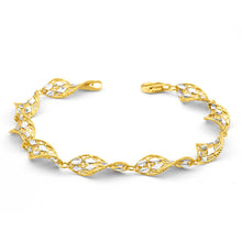 Load image into Gallery viewer, Gold Plated Sterling Silver Fancy Twist Link 19cm Bracelet
