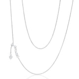 Sterling Silver Wheat Adjustable Heart Drop Chain 50cm